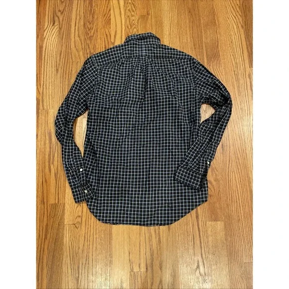 Ralph Lauren Men's Button Up Shirt Dark Blue Plaid Pony Size Small - Picture 3 of 11